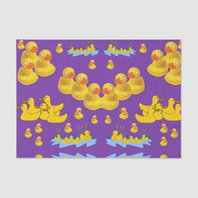 Decorative tissue paper yellow ducks (Front)