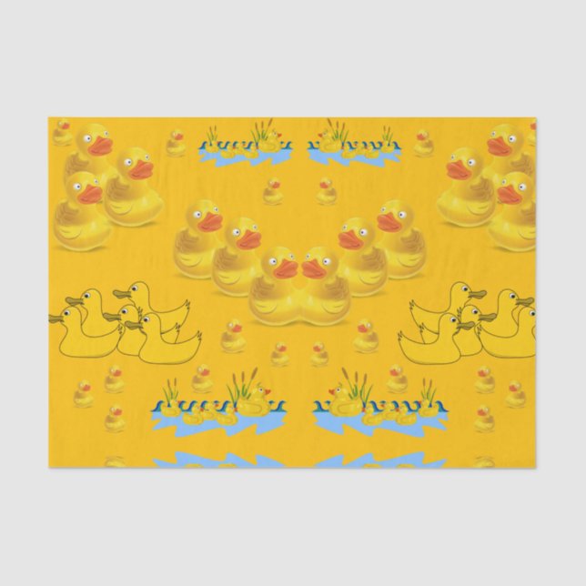 Decorative tissue paper yellow ducks (Front)