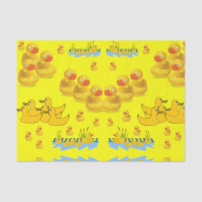 Decorative tissue paper yellow ducks (Front)