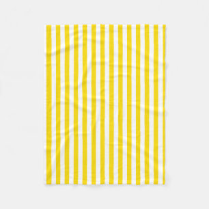 Decorative Trendy Yellow White Stripes Template Fleece Blanket
