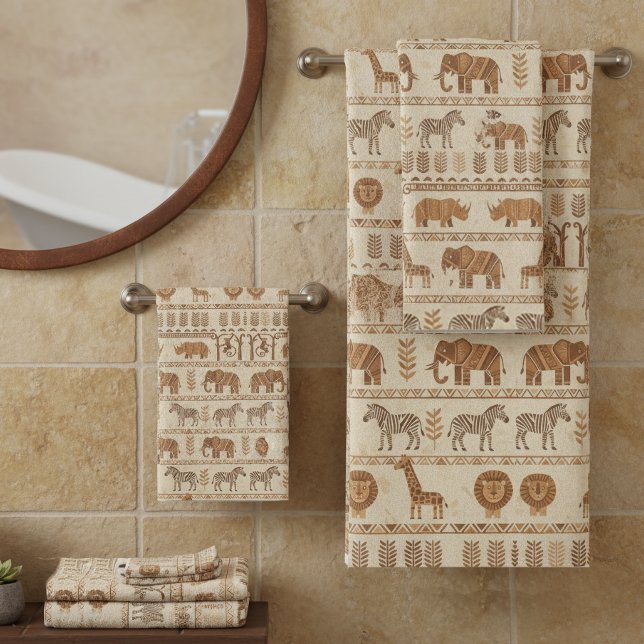 Decorative Tribal Border Safari ID1243 Bath Towel Set (Creator Uploaded)