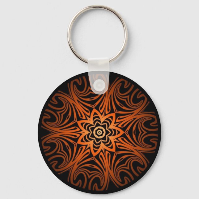 Decorative Two Tone kaleidoscope Key Ring (Front)