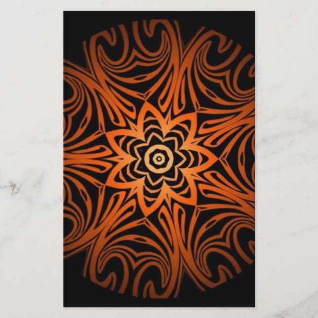 Decorative Two Tone kaleidoscope Stationery (Front)