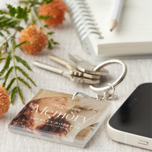 Decorative Typography Photo Sympathy Key Ring
