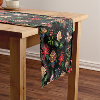 Decorative Ukrainian Flowers Short Table Runner