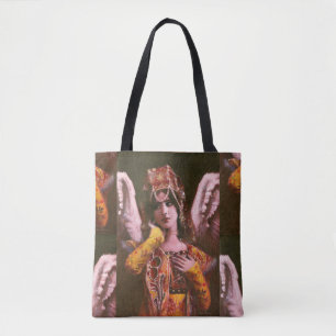 Decorative Vintage Angel All Over Print Tote Bag