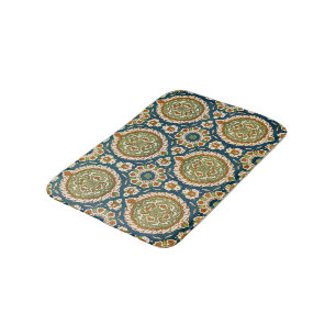 Decorative Vintage Arabic Floral Pattern Bath Mat