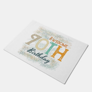 decorative vintage awesome 70th birthday doormat