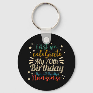 decorative vintage awesome 70th birthday key ring