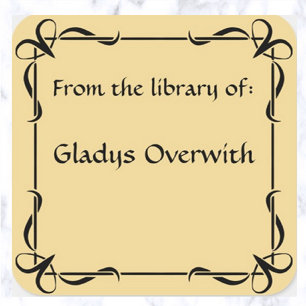 Decorative Vintage Bows Bookplate Square Sticker