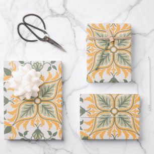Decorative Vintage Floral Vines Wrapping Paper Sheet