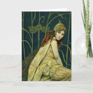 Decorative Vintage Nymph Greetings Card