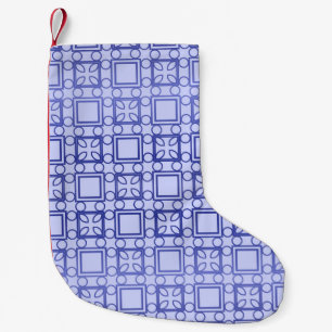 Decorative vintage style seamless geometric patter small christmas stocking