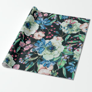 Decorative vintage watercolor natural seamless pat wrapping paper