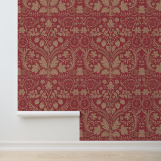 Decorative Warm Tone Peacock Wallpaper