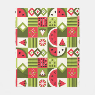 Decorative Watermelon Elements Art Print Fleece Blanket