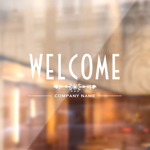 Decorative Welcome Sign, Window Cling