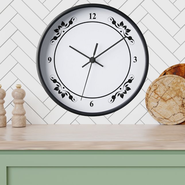 Decorative White Black Face Add Photo Black Wooden Clock (Decorative White Black Face Add Photo Black Wooden Clock)