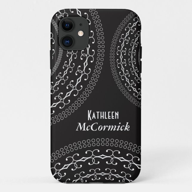 Decorative White Circles Over Your Colour with Nam Case-Mate iPhone Case (Back)