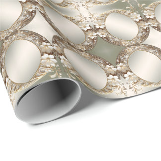 Decorative White Floral Wrapping Paper