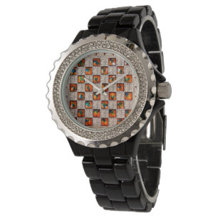 Decorative Women's-Rhinestone-Black-Enamel-Watch Watch