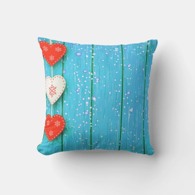 Decorative Wooden Background Ball Merry Christmas Cushion (Front)