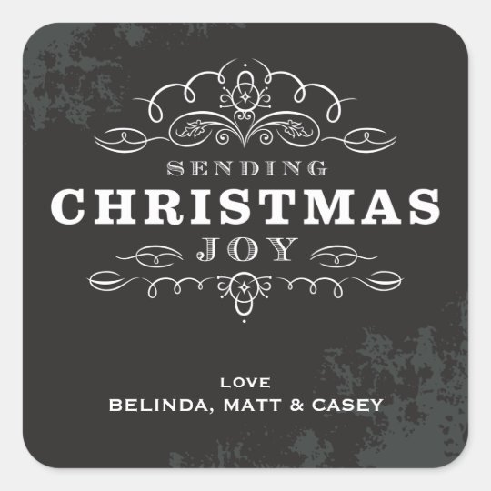 DECORATIVE WRAP LABEL :: sending christmas joy 2