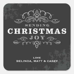 DECORATIVE WRAP LABEL :: sending christmas joy 2