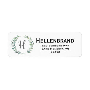 Decorative Wreath Address Label. 