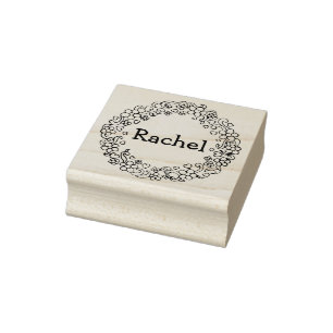 Decorative wreath typographic name text stamp