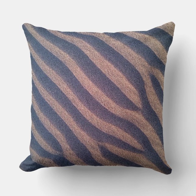 Decorative Zebra Stripes in Sand Photo Cushion (Front)
