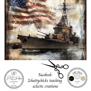 Decoupage 250th American Battleship Artwork Tissue Paper