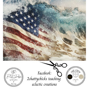 Decoupage 250th American Flag Wave Art Tissue Paper