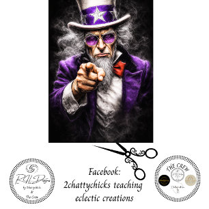 Decoupage 250th Patriotic Uncle Sam Purple Art Tissue Paper