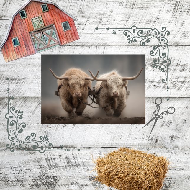 Decoupage 2 Highland Cattle Farming  Tissue Paper (Creator Uploaded)