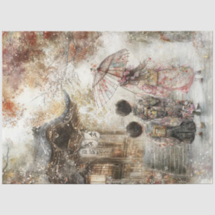 Decoupage 3 Children Kimonos & Parasol  Tissue Paper