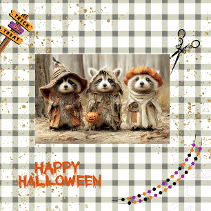 Decoupage 3 Racoon Forest Tricksters & Treats Tissue Paper