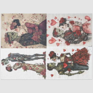 Decoupage 4 designs Romantic Frankenstein & Wife  Tissue Paper