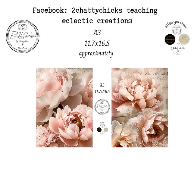 Decoupage A3 Botanical Peach Designs Scrapbooking Tissue Paper (Creator Uploaded)