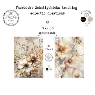 Decoupage A3 Botanicals Artwork Designs  Tissue Paper