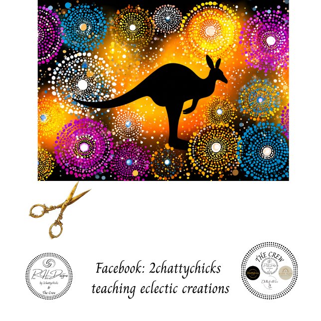 Decoupage Aboriginal Australian Dot Art Kangaroo Tissue Paper (Creator Uploaded)