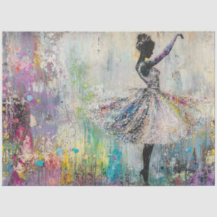 Decoupage Abstract Ballerina Vibrant Colors Tissue Paper