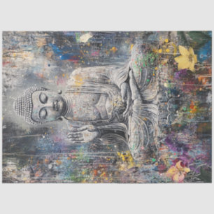 Decoupage Abstract Buddha Pose  Tissue Paper