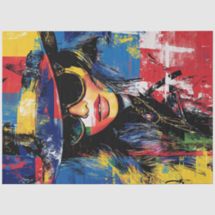 Decoupage Abstract Deco Woman Art Piece Tissue Paper