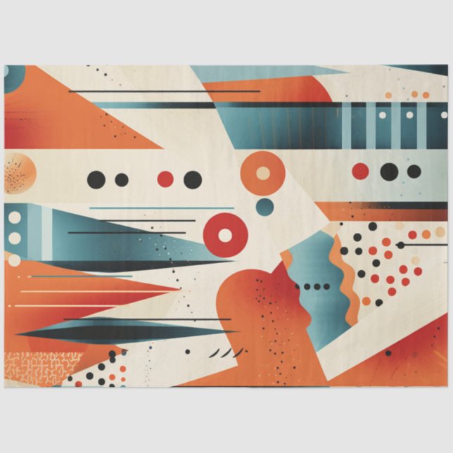 Decoupage Abstract Geometric Shapes Vibrant Colour Tissue Paper (Front)