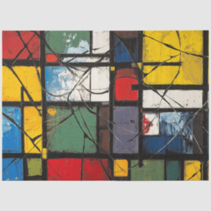 Decoupage Abstract Geometric Vibrant Colour Square Tissue Paper