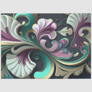 Decoupage Abstract Swirl Pattern Purple Pink Hue   Tissue Paper