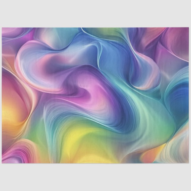 Decoupage Abstract Watercolor Vibrant Pattern Tissue Paper (Front)