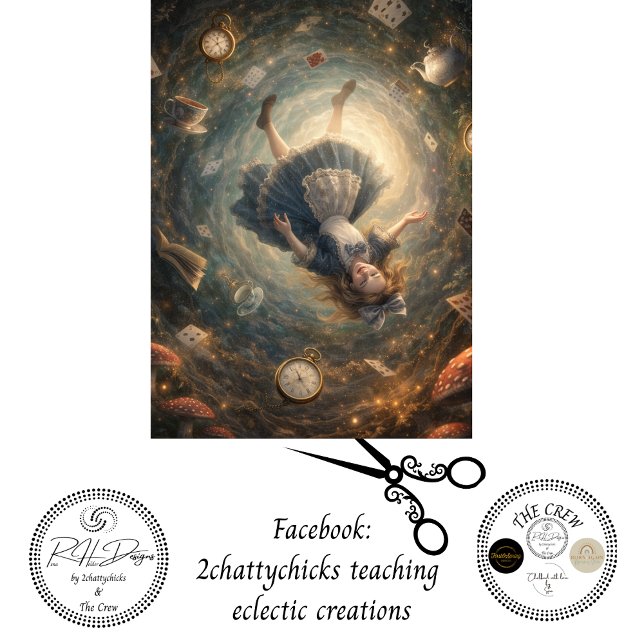 Decoupage Adventurous Fall Into Rabbit Hole Tissue Paper (Creator Uploaded)