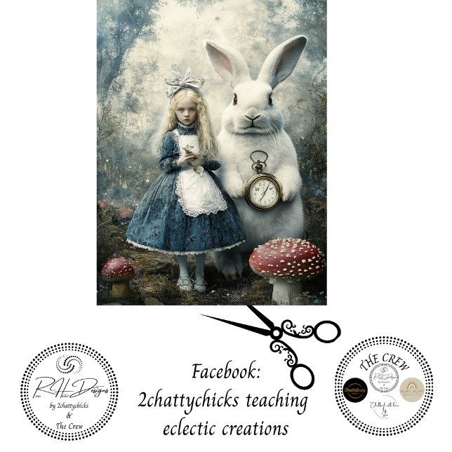 Decoupage Alice Wonderland & Rabbit  Fairytale Tissue Paper (Creator Uploaded)